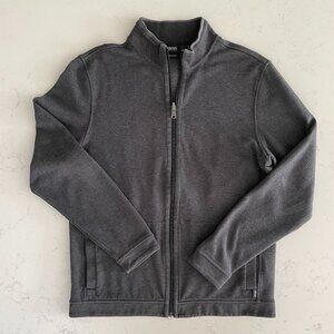 Boss Hugo Boss Fossa 16 LS Full Zip Mock Collar Cotton Polyamid Jacket Grey Sz L